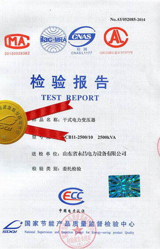 变压器检测合格报告